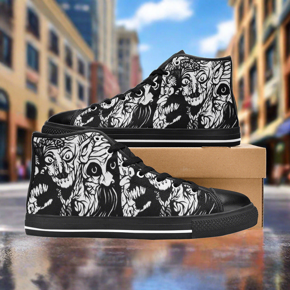 Celtic Navy Indigo Unique WOMEN Bold Art - Freaky Shoes | Custom Art Sneakers