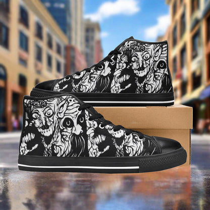Celtic Navy Indigo Unique WOMEN Bold Art - Freaky Shoes | Custom Art Sneakers