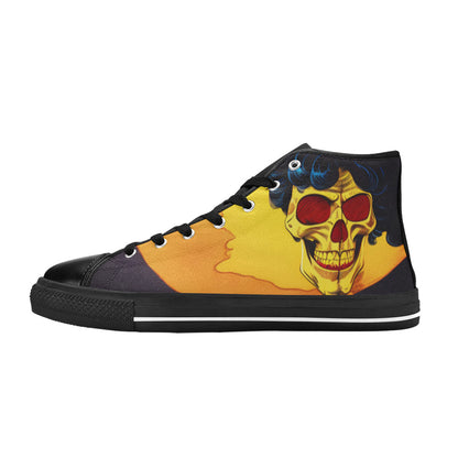 MEN'S Cc Retro Skull Art High Top Canvas Dark Academia Custom Sneakers