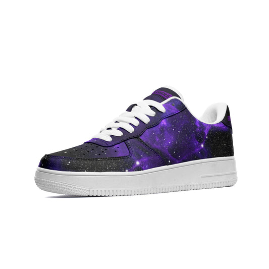 Deep Space Star Cluster Deluxe Custom Sneakers | Freaky Shoes® Unisex Low Top Leather Sneakers