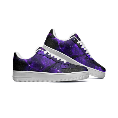Deep Space Star Cluster Deluxe Custom Sneakers | Freaky Shoes® Unisex Low Top Leather Sneakers