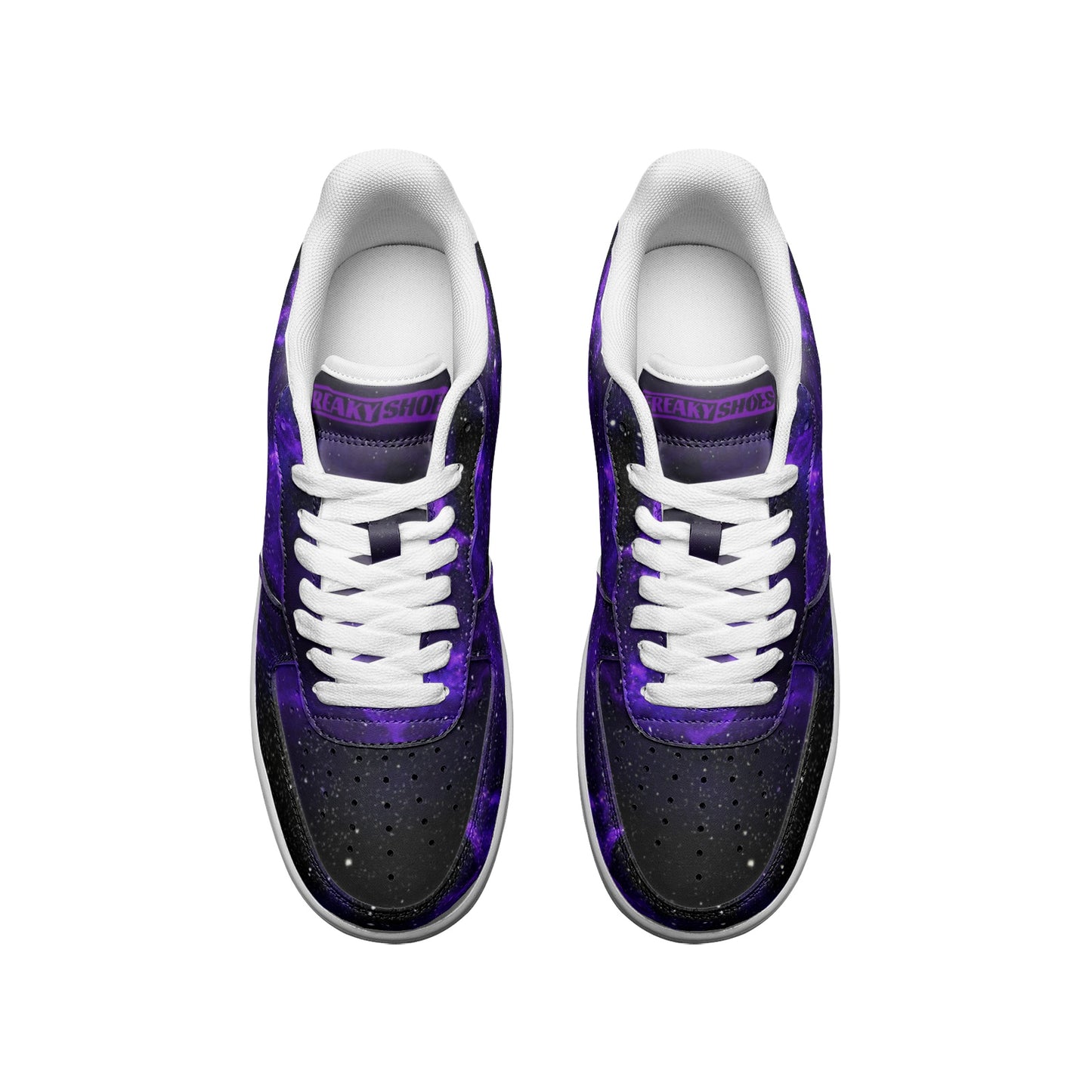 Deep Space Star Cluster Deluxe Custom Sneakers | Freaky Shoes® Unisex Low Top Leather Sneakers