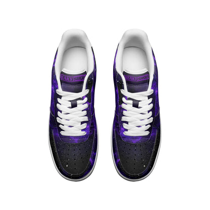 Deep Space Star Cluster Deluxe Custom Sneakers | Freaky Shoes® Unisex Low Top Leather Sneakers