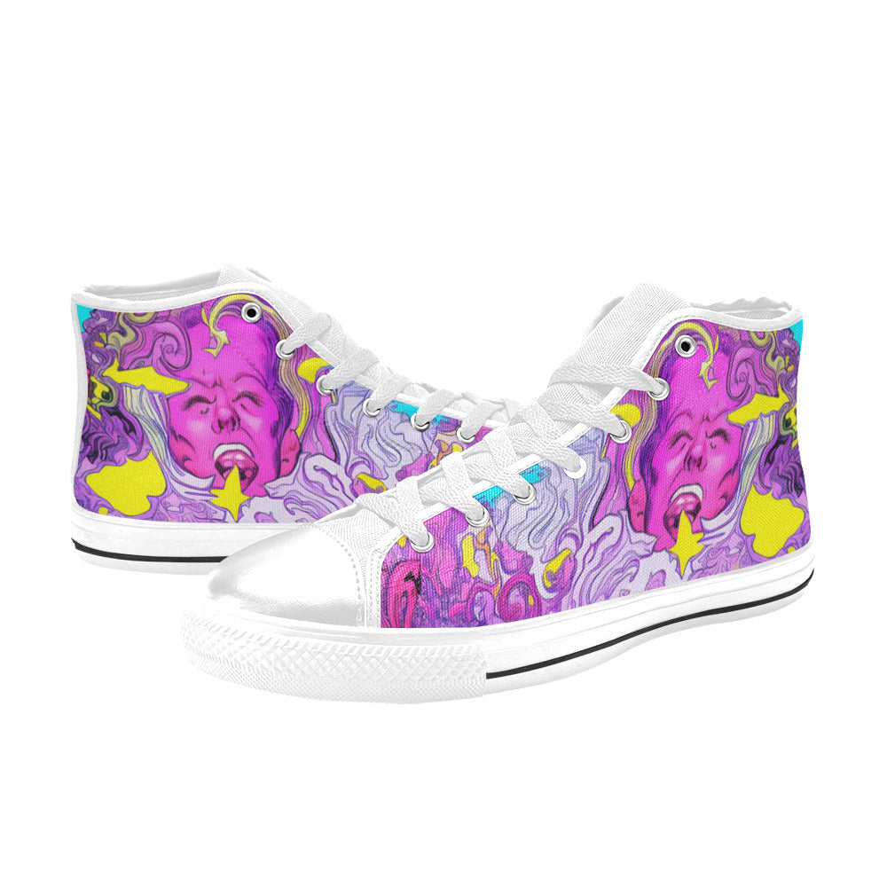 WOMEN'S Trip Art High Top Canvas Cottagecore Custom Sneakers