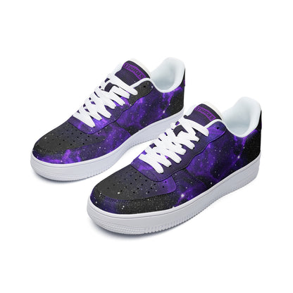 Deep Space Star Cluster Deluxe Custom Sneakers | Freaky Shoes® Unisex Low Top Leather Sneakers
