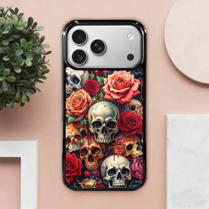 iPhone 17 Pro Max Case — Skulls And Rosesmelting Skulls A Gothic, Custom Art Phone Cover