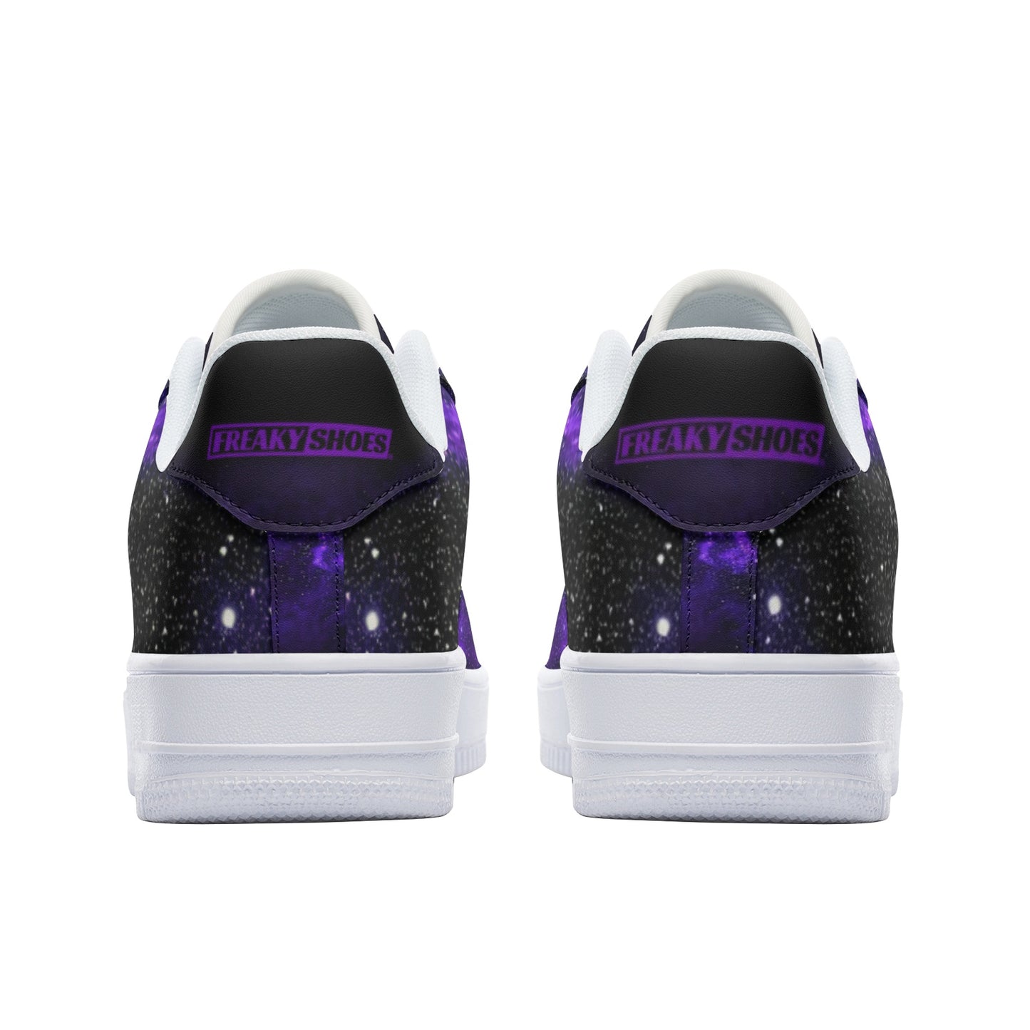 Deep Space Star Cluster Deluxe Custom Sneakers | Freaky Shoes® Unisex Low Top Leather Sneakers