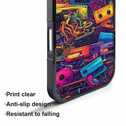 iPhone 17 Pro Max Case — Retro Cassette Tape Pattern Retro Vintage, Customized Protective Case
