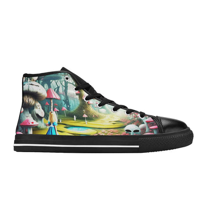 WOMEN'S Creepy World 8 High Top Canvas Vibrant Chaos Sneakers