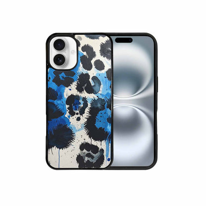 iPhone 16 Plus Case — Animal Print Black Blue Ink Animal, Custom Art Phone Cover