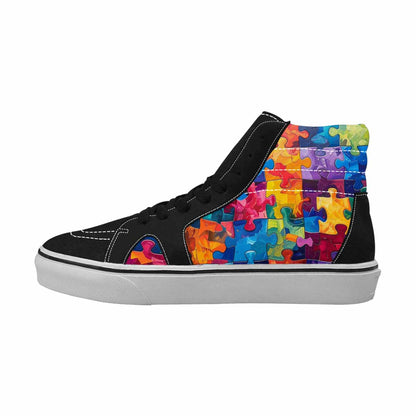 MEN'S Autism Puzzle Pieces High Top Canvas Dreamcore Custom Shoes