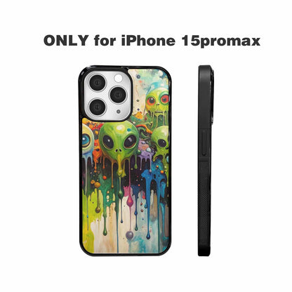 iPhone 15 Pro Max Case — Aliens Camomelting Aliens Patt Q9t, Customized Protective Case