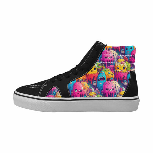 MEN'S Melting Ice Cream Monster High Top Canvas Kaleidoscope Sneakers