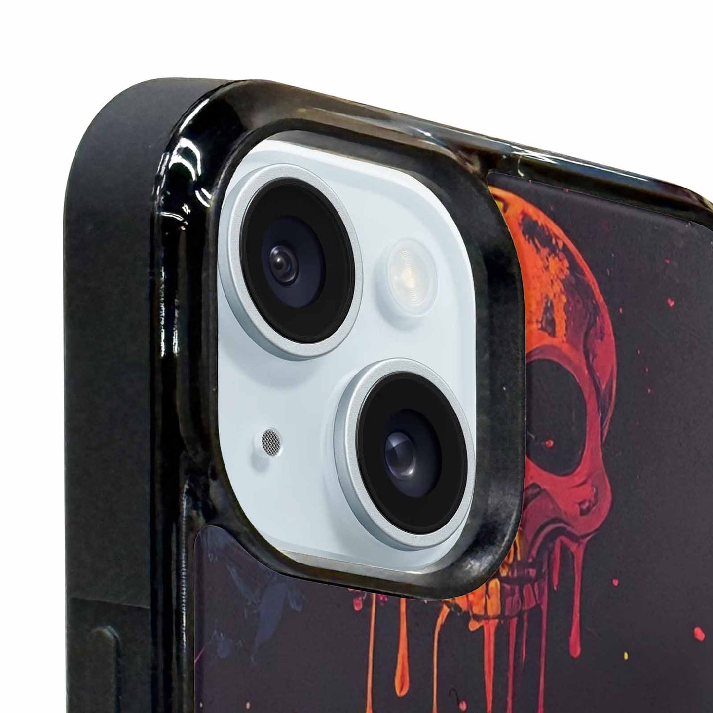 iPhone 15 Plus Case — Radioactive Ghost Bunny Skull Sm Qdr, Custom Print Case Cover