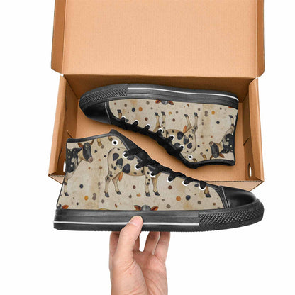 MEN'S Cow Animal Print High Top Canvas Grunge Shoes