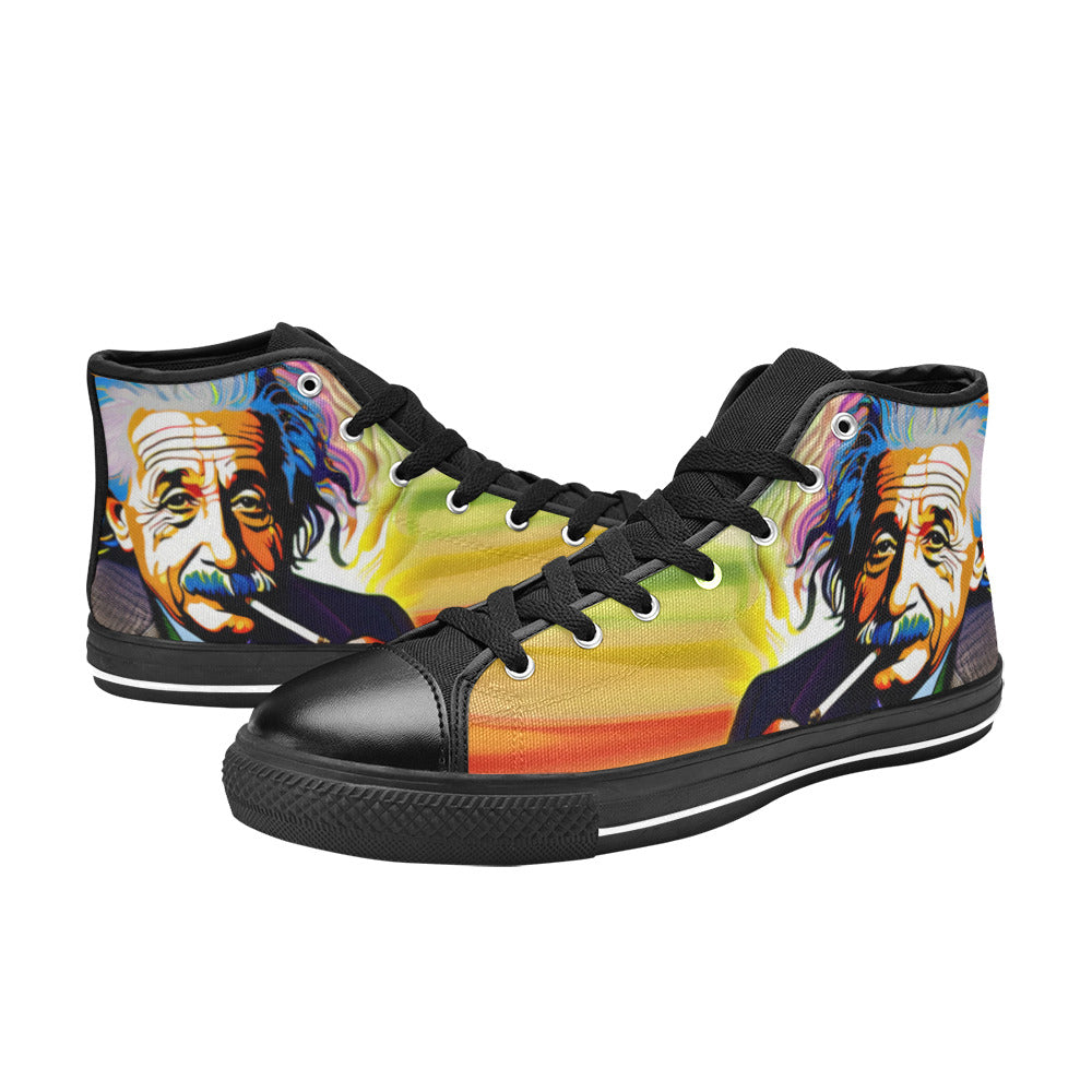 WOMEN'S 420 Einstein Chill High Top Canvas Vibrant Chaos Custom Shoes