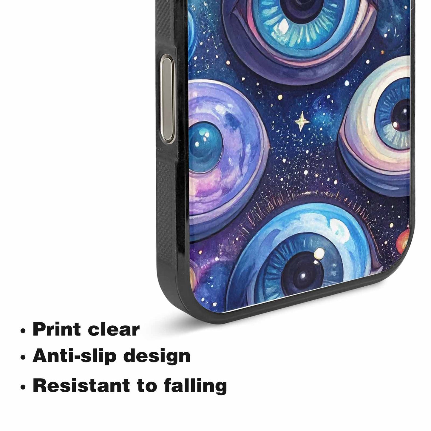 iPhone 15 Pro Max Case — Cartoon Eyeballs Galaxy Personalized Phone Cover, Custom Art Phone Cover