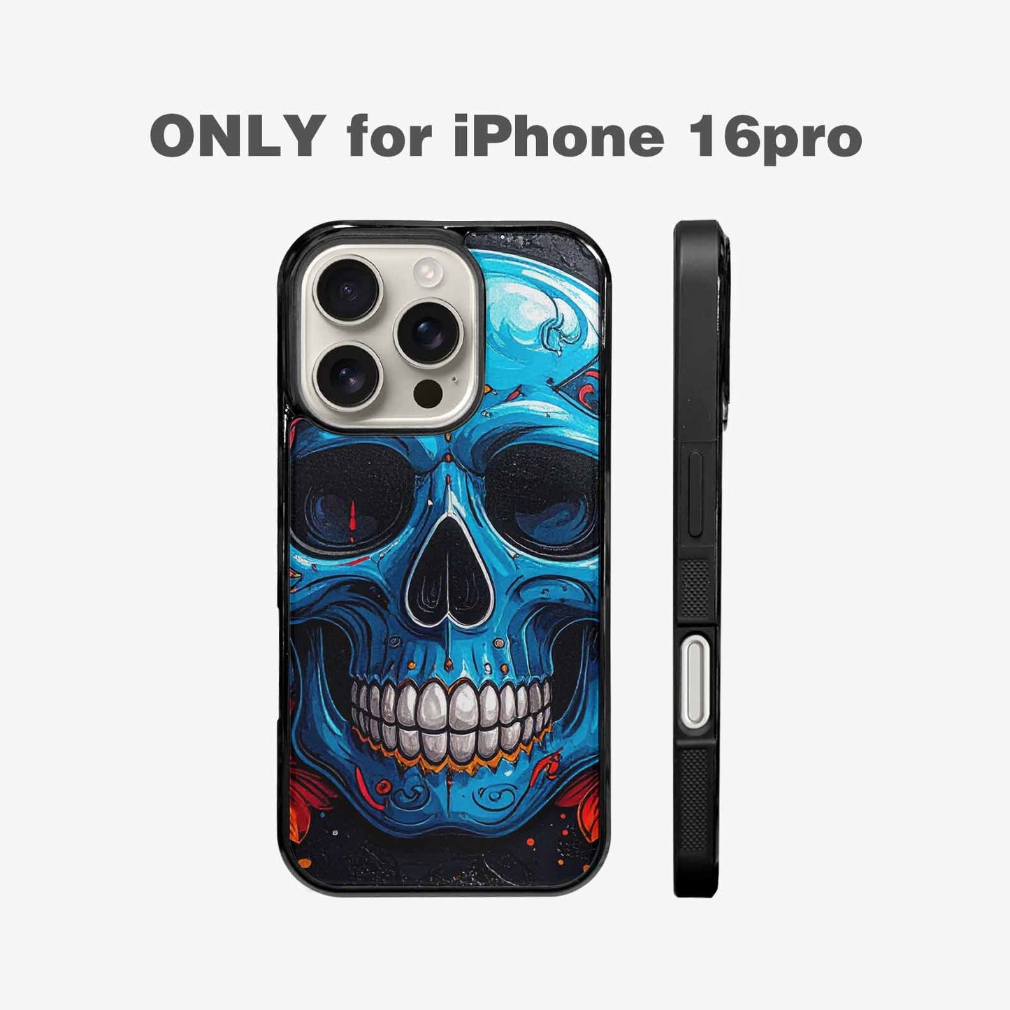 iPhone 16 Pro Case — Graffiti Skull Art Seamless Pattern Vibrant, Custom Designed Case Cover