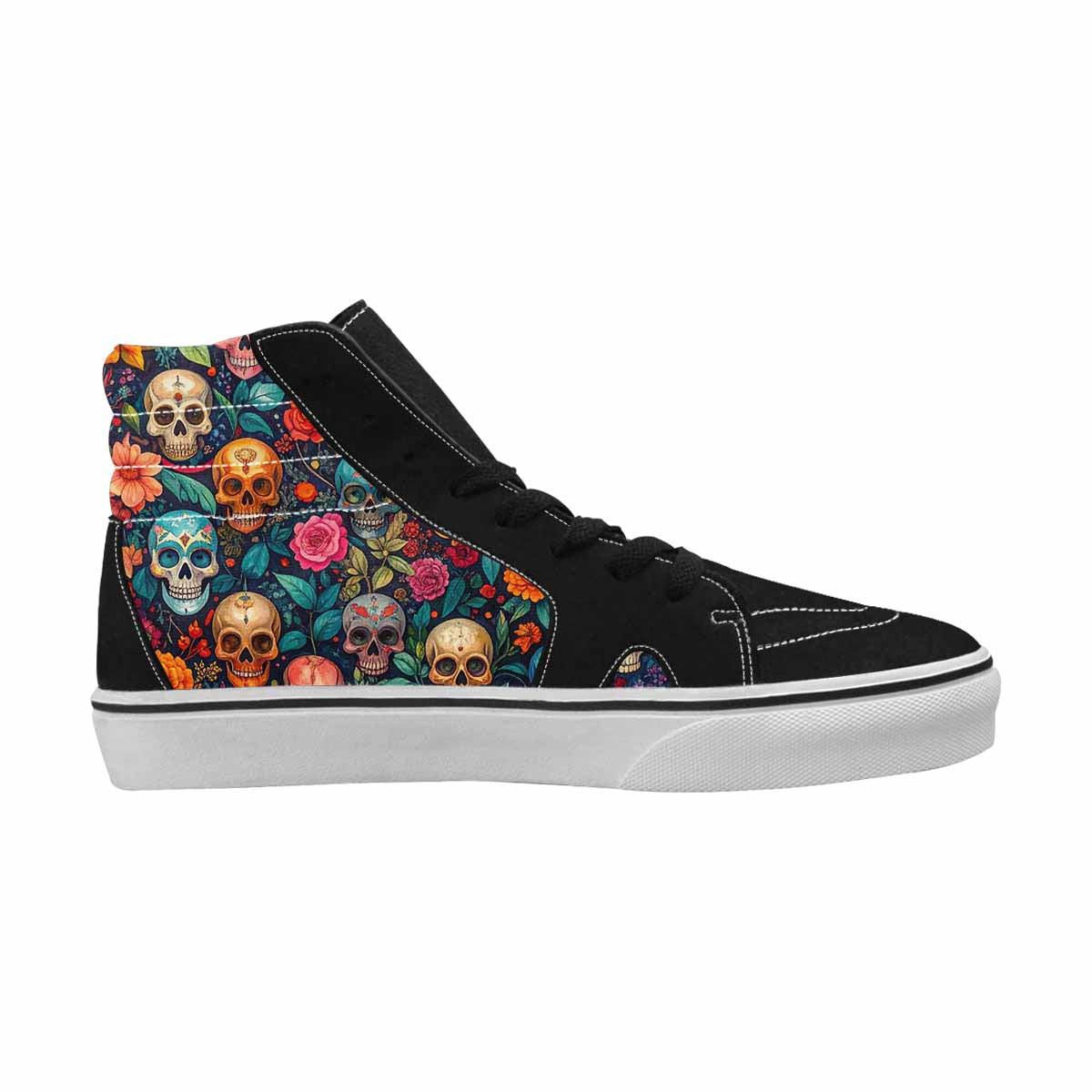 MEN'S Skulls  Botanical Skulls High Top Canvas Surreal Custom Shoes