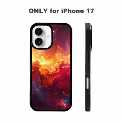 iPhone 17 Case — Galaxy Art Red Orange Galaxy Space, Unique Phone Case Design