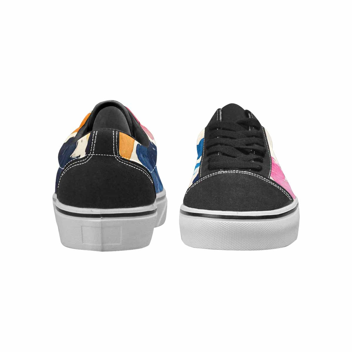 WOMEN'S Cow Animal Print Canvas Lace-Up Grunge Custom Shoes