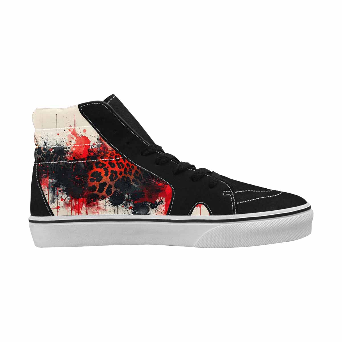 MEN'S Animal Print (black & High Top Canvas Dark Academia Sneakers