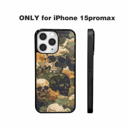iPhone 15 Pro Max Case — Military Camo Texture Combined With Distressed, Customized Protective Case