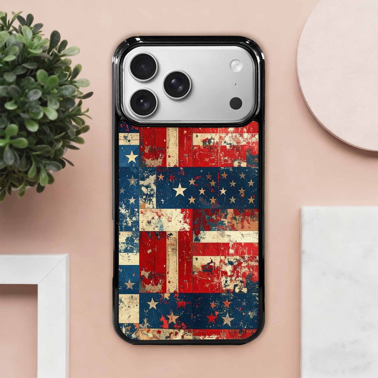 iPhone 17 Pro Max Case — Small American Flag Stars Galaxy Space, Unique Phone Case Design