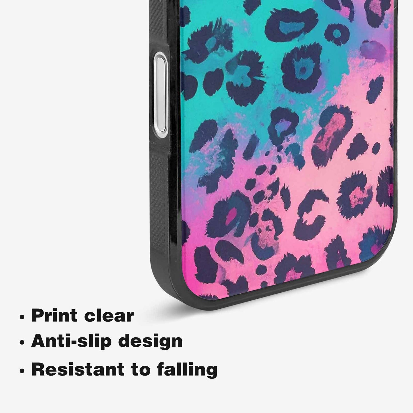 iPhone 16 Case — Leopard Neon Pink Teal Airbrush, Customized Protective Case