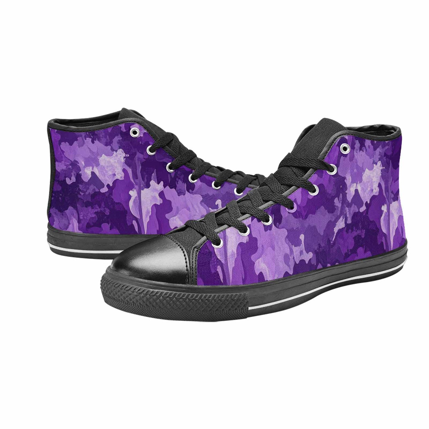 WOMEN'S Military Camouflage Blotch High Top Canvas Surreal Sneakers