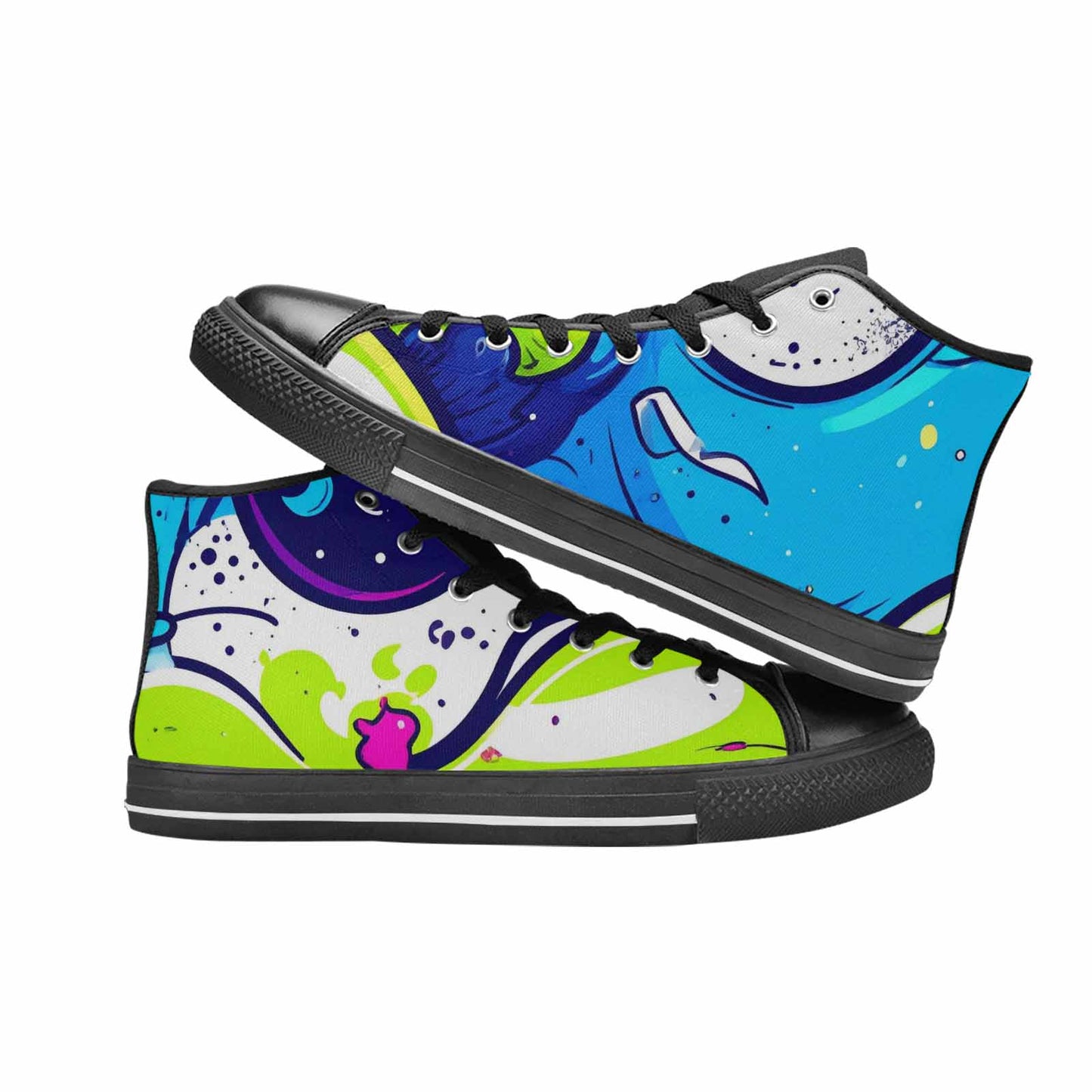 MEN'S Acid Wash Cartoon High Top Canvas Surreal Sneakers