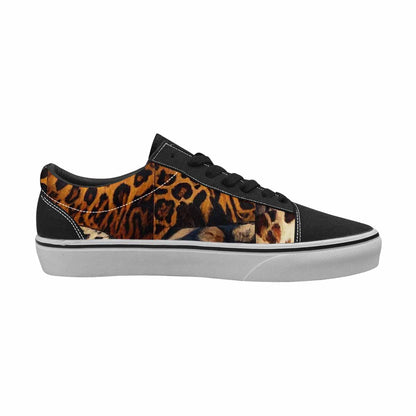 WOMEN'S Animal Print Canvas Lace-Up Vibrant Chaos Custom Sneakers