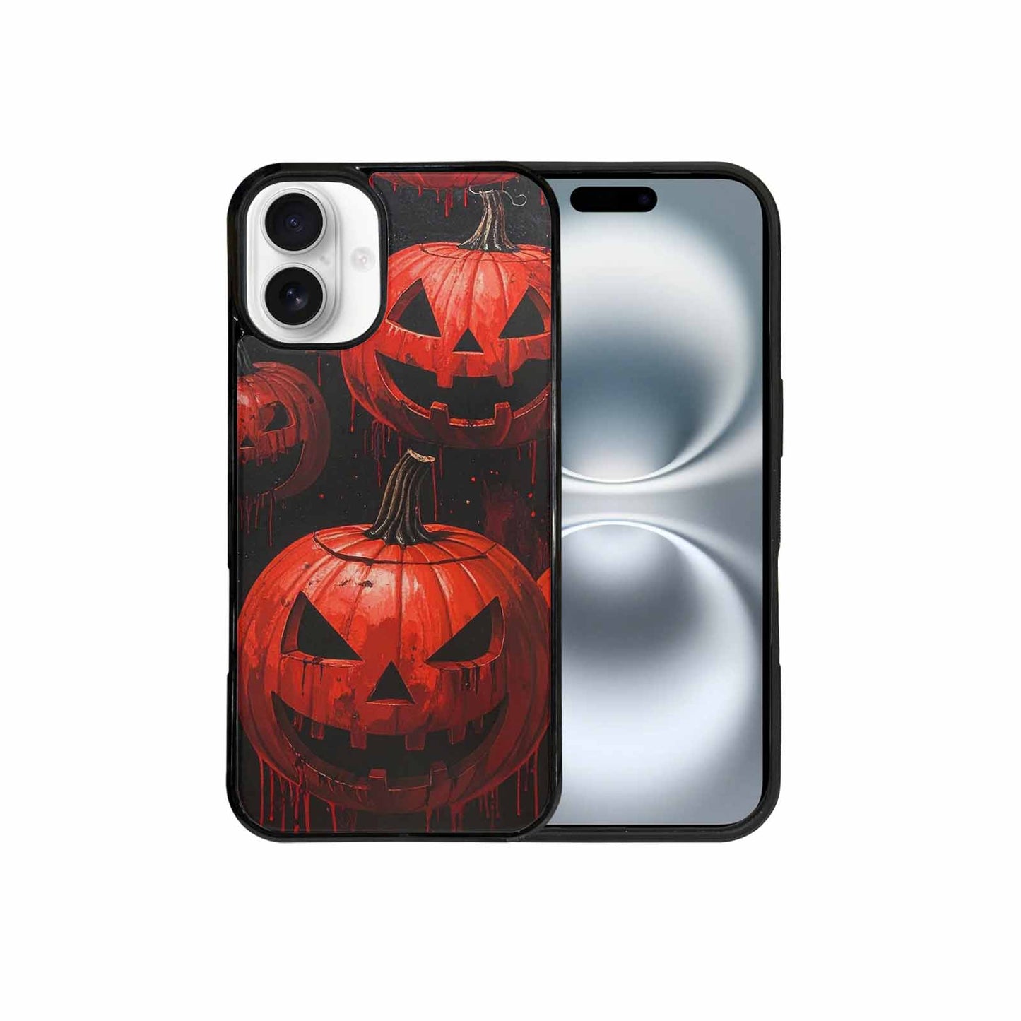 iPhone 16 Plus Case — Bloody Pumpkin Face Custom, Personalized Phone Case