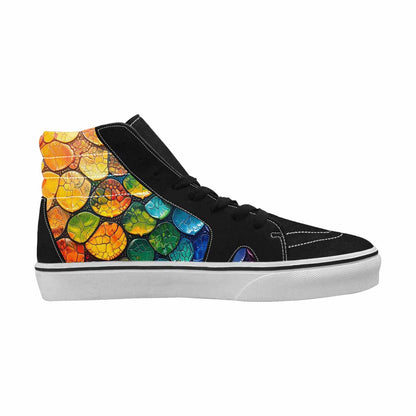 MEN'S Reptile Scale High Top Canvas Vibrant Chaos Custom Sneakers
