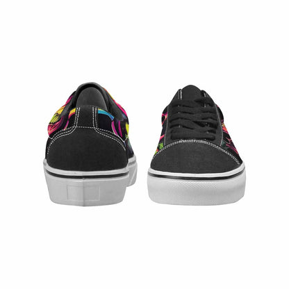 WOMEN'S 1000s Skulls Neon Camo Lace-Up Canvas Neon Fantasy Custom Shoes