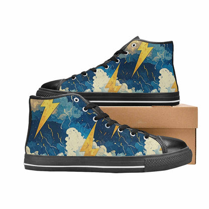 MEN'S Lightning Bolt High Top Canvas Cottagecore Custom Shoes