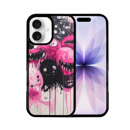 iPhone 17 Case — Black &amp; Pink Ink Cartoon Cute, Custom Designed Case Cover