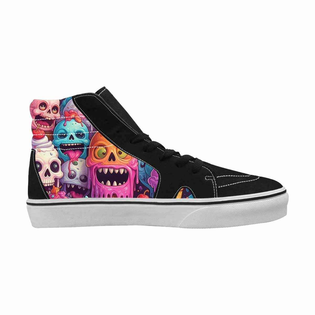 MEN'S Ice Cream Monsters  High Top Canvas Cottagecore Custom Sneakers