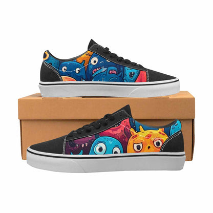 WOMEN'S Monsters (general) Lace-Up Canvas Kaleidoscope Custom Sneakers