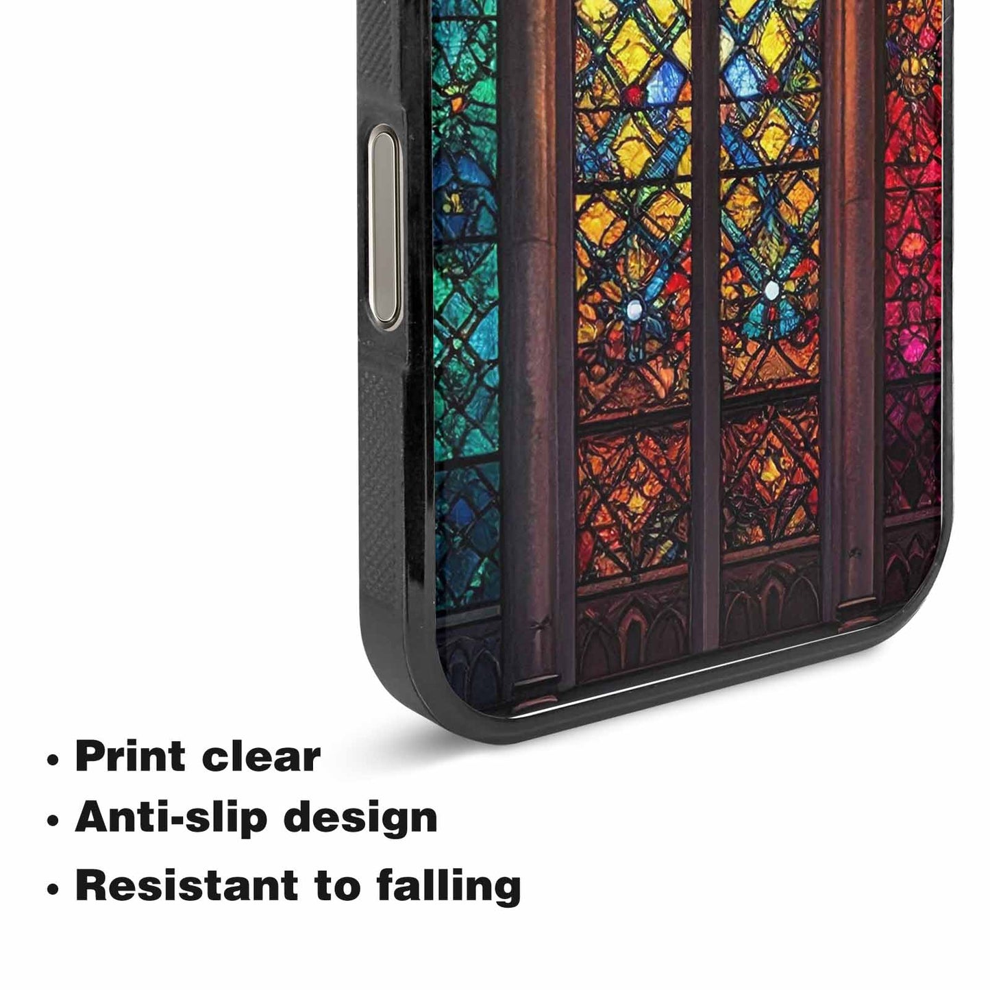 iPhone 15 Pro Max Case — Stained Glass Window Pattern Seamless Repeat, Original Design Phone Case