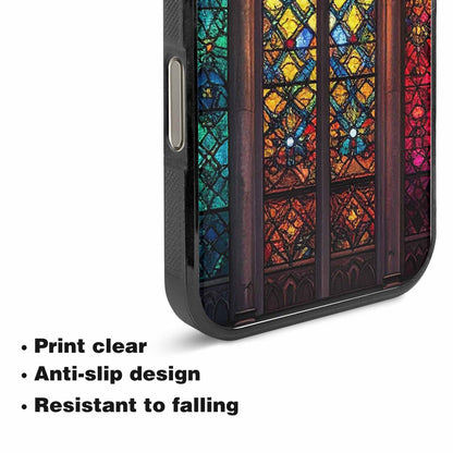iPhone 15 Pro Max Case — Stained Glass Window Pattern Seamless Repeat, Original Design Phone Case