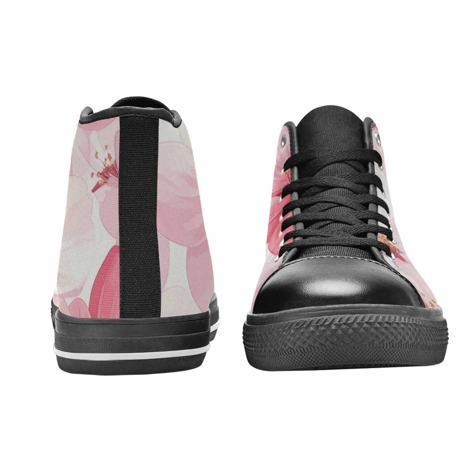 MEN'S Japanese Cherry Blossom High Top Canvas Dark Academia Custom Shoes