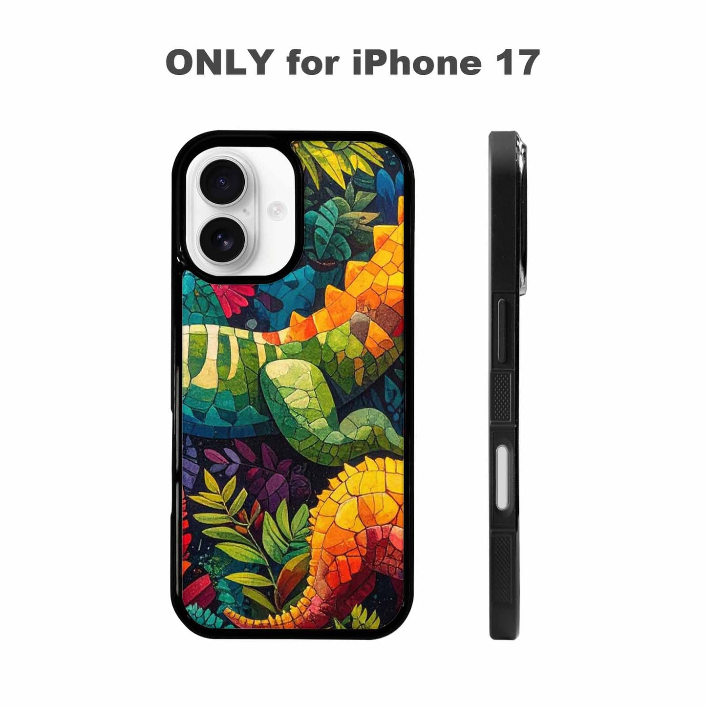 iPhone 17 Case — Small Dinosaur Silhouette Pattern, Original Art, Original Design Phone Case