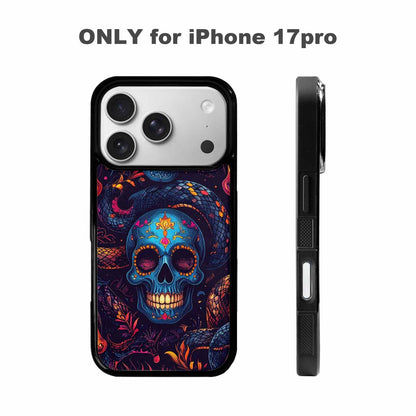 iPhone 17 Pro Case — Snake Skulls Print Gothic Skulls, Custom Print Case Cover