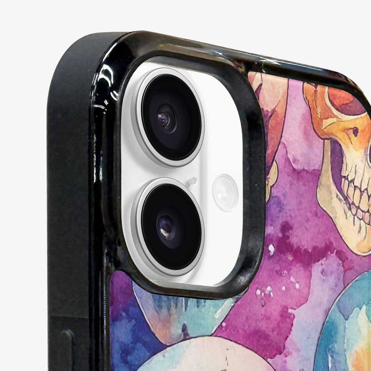 iPhone 16 Plus Case — Kulls Watercolor Skulls Small Skull Pattern, Custom Made Phone Cover