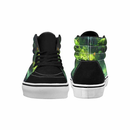 MEN'S Toxic Melting Skeleton Cats High Top Canvas Vivid Sneakers