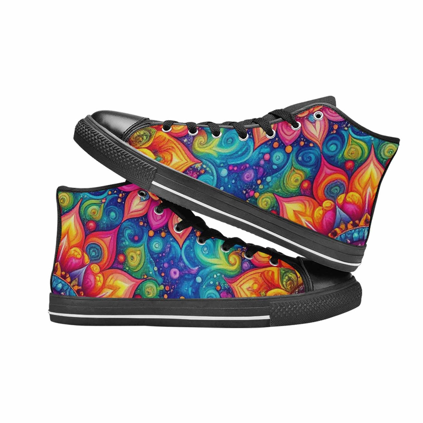 WOMEN'S Tie Dye Mandala High Top Canvas Vivid Sneakers