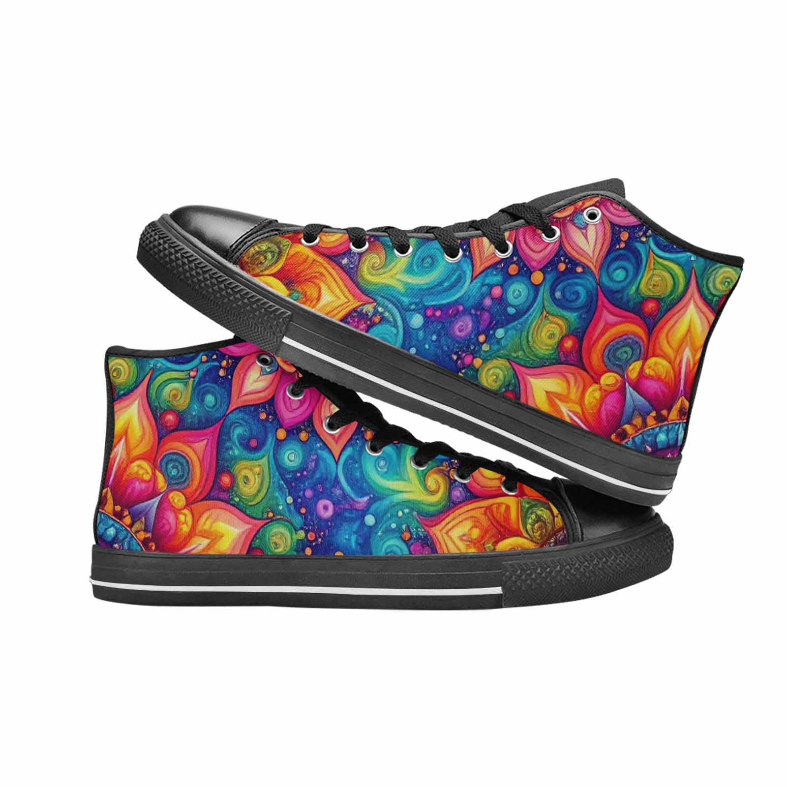 WOMEN'S Tie Dye Mandala High Top Canvas Vivid Sneakers