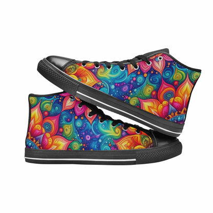 WOMEN'S Tie Dye Mandala High Top Canvas Vivid Sneakers