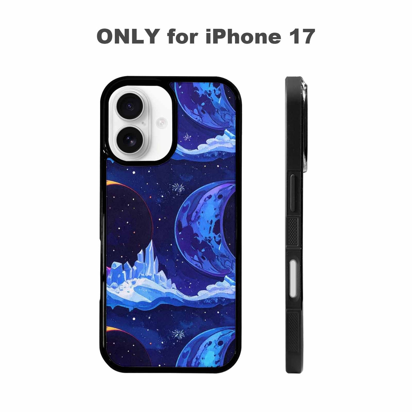 iPhone 17 Case — Neon Winter Moon Cartoon Cute, Original Design Phone Case